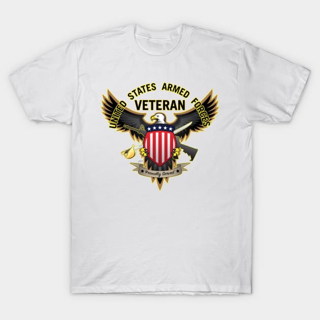 United States Armed Forces Veteran - Proudly Served T-Shirt by hobrath